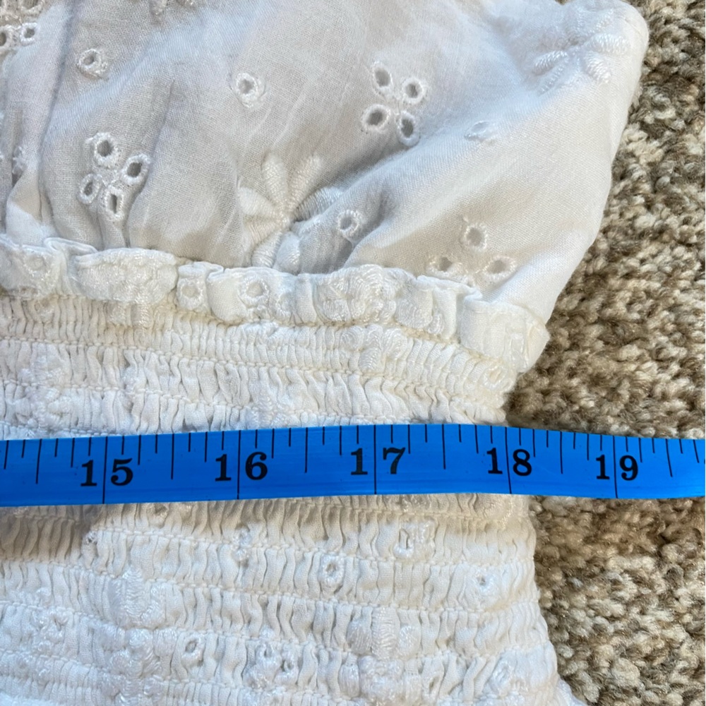 Aerie Spring Fling White Eyelet Halter Mini Dress, Size XXL, Cotton Summer EUC - Picture 7 of 10